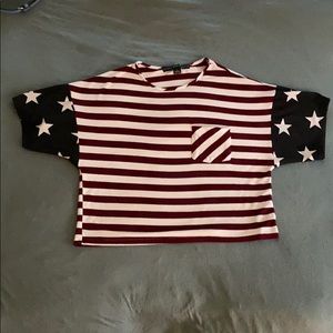 HYFVE American Flag Stretchy Crop Top